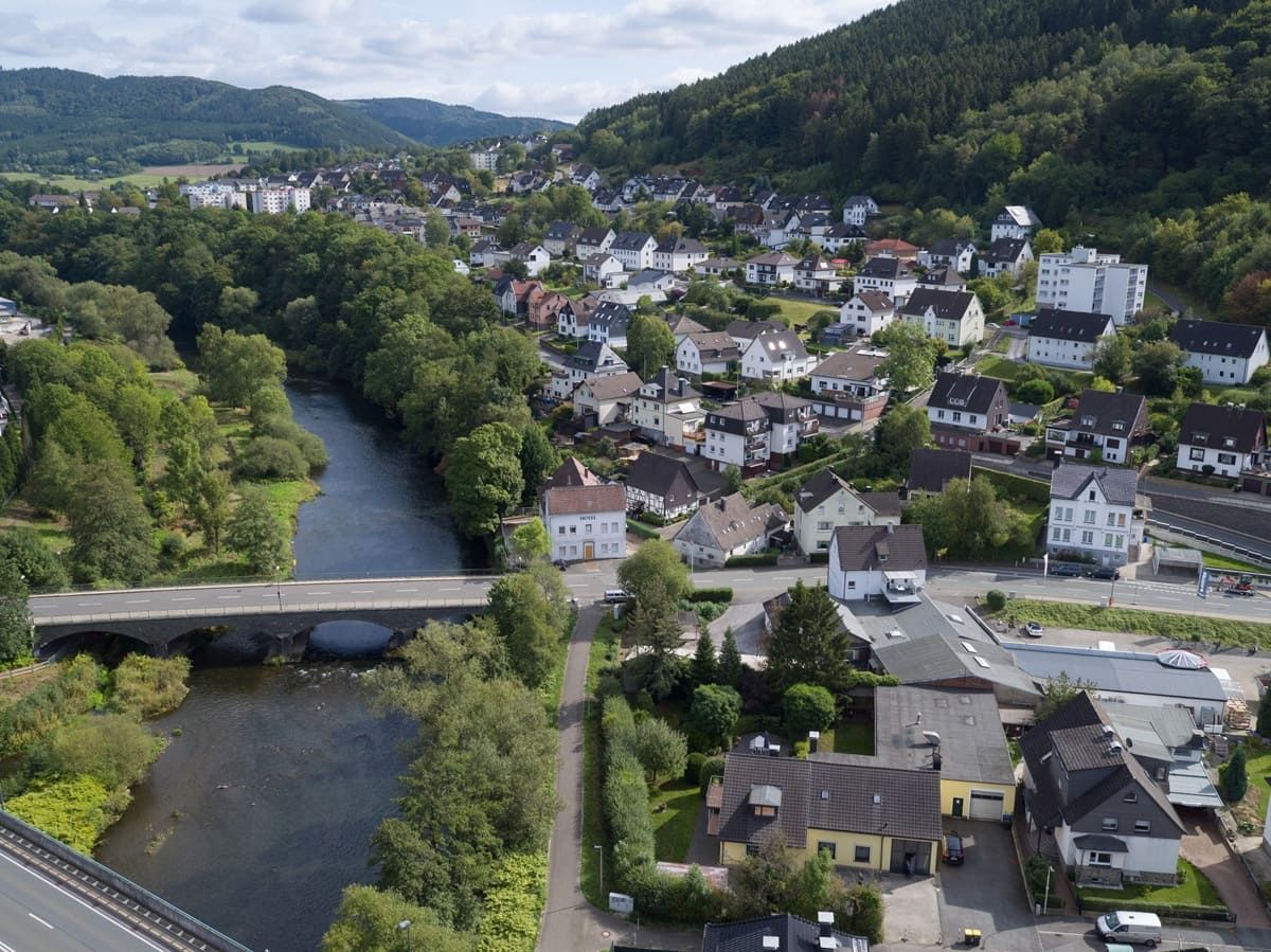 Luftaufnahme der Stadt Plettenberg